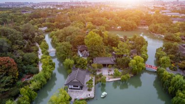 Slender West L 'in Çin bahçe manzarasının hava fotoğrafçılığı