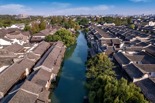 Stock image Scenery of ancient buildings on both sides of the river in Wuzhe