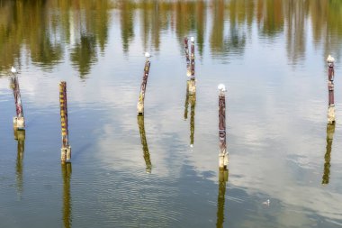 Kunming ethnic village Chinese garden lake natural scenery clipart