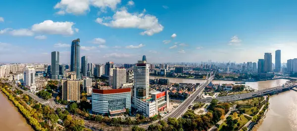 stock image aerial photography ningbo city architecture landscape skyline la