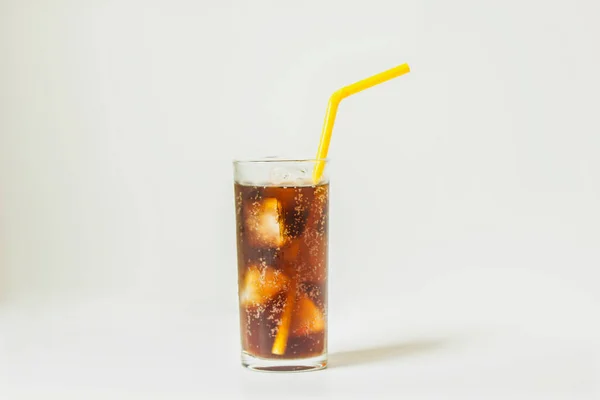Fresh Drink Glass Straw Isolated White Background — Stok Foto