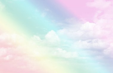 Gökyüzü ve bulut arkaplanı pastel bir renkle.