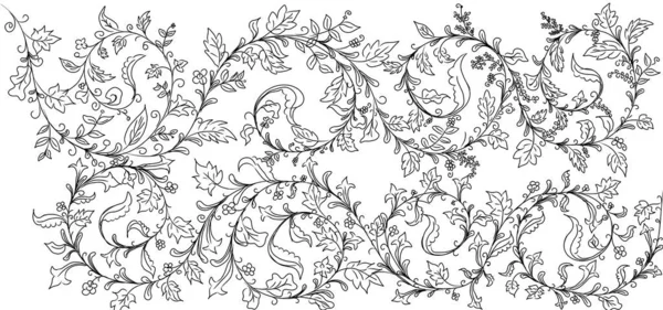 Leaves Pattern Hand Drawn Art Leaves White Luxury Unique Nature — Stock Photo, Image