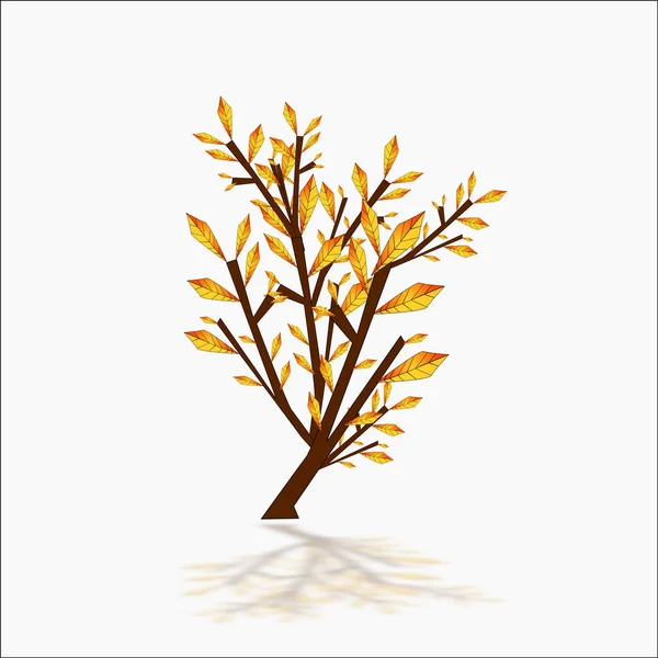 Tree Vector Isolated White Beautiful Autumn Tree New Style Illustration — Stock Vector