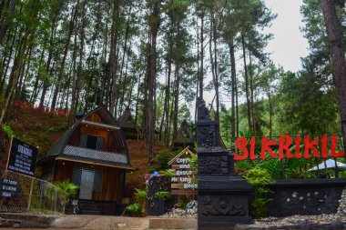 Educational tourism village in the forest, tourism village in Indonesia clipart