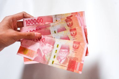 Wonosobo, Endonezya. 22 Ocak 2024 Endonezya 'dan banknotlar ve paralar