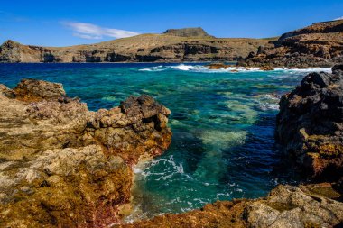 Las Salinas de Agaete Gran Canaria, İspanya 'daki Las Nieves Doğal Havuzları.