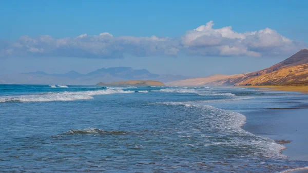 Praia Cofete Uma Pequena Meia Ilha Islotta Fuerteventura Espanha Ilhas — Fotografia de Stock