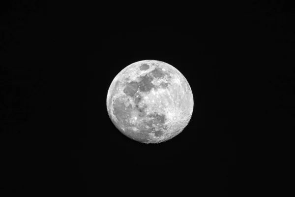 Πανσέληνος Στο Νυχτερινό Ουρανό Closeup Μπορεί Χρησιμοποιηθεί Φυσικό Υπόβαθρο — Φωτογραφία Αρχείου