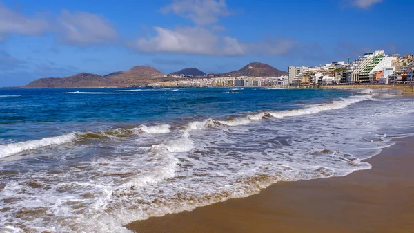 Las Palmas Gran Canaria España Febrero 2023 Playa Las Canteras —  Fotos de Stock