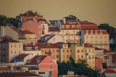 Portekiz 'in Lizbon şehrinin ve mimarisinin manzarası