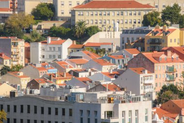 Portekiz 'in Lizbon şehrinin ve mimarisinin manzarası