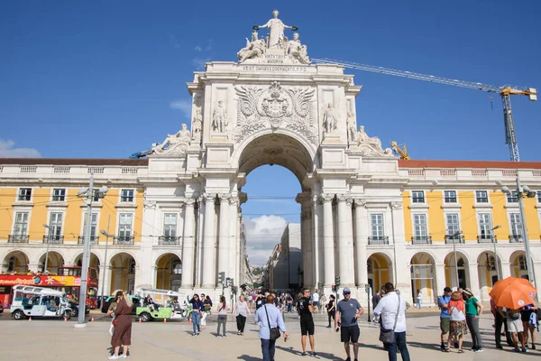 스퀘어의 건축은 포르투갈 리스본의 광장이다 광장으로 도알려져 있습니다 — 스톡 사진