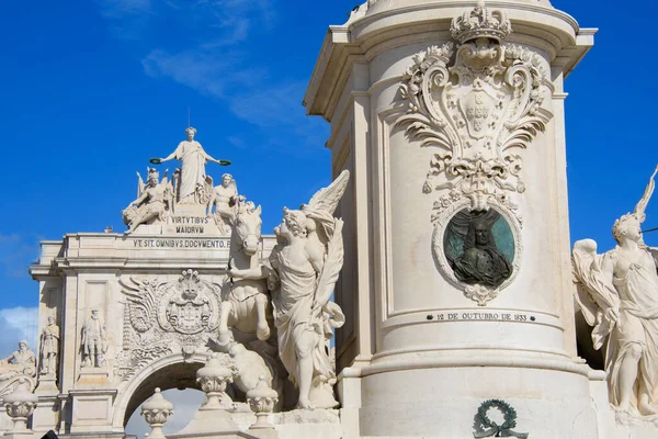Die Architektur Des Marktplatzes Ist Ein Platz Lissabon Portugal Auch — Stockfoto