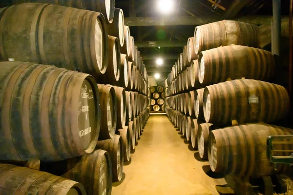 Vila Nova Gaia Portugal October 2022 Oak Wine Barrels Graham — 图库照片