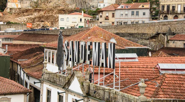 Vista Aérea Del Casco Antiguo Oporto Desde Vila Nova Gaia — Foto de Stock