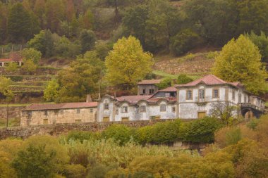 Güzel Douro mimarisinin manzaralı çekimi, Portekiz