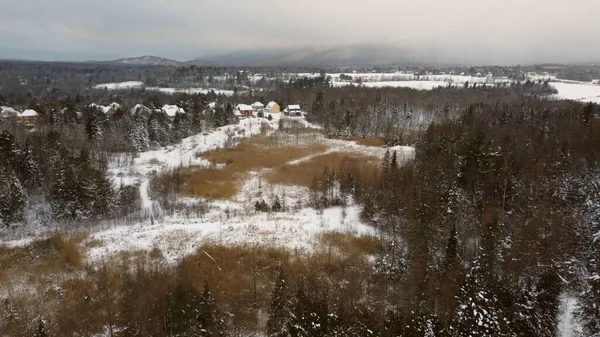 Nice winter landscape in the Estrie region of Quebec, Canada