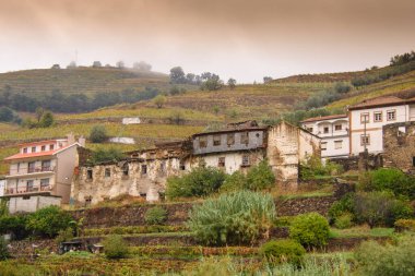 Güzel Douro mimarisinin manzaralı çekimi, Portekiz