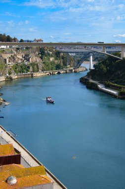 Tourist boat sailing in Porto, Portugal 