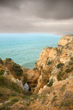 View of the Ponta da Piedade near the city of Lagos in Portugal