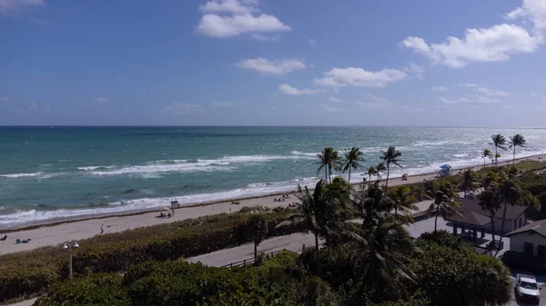 Όμορφη Παραλία Άμμο Στην Πόλη Του Χόλιγουντ Φλόριντα Ηπα — Φωτογραφία Αρχείου