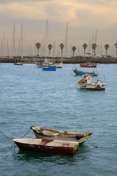 Рибні Човни Морі Біля Міста Каскай Заході Португалії — стокове фото