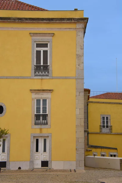 Casas Antiguidades Amarelas Cidade Cascai Oeste Portugal — Fotografia de Stock