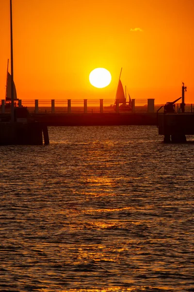 Matahari Terbenam Yang Indah Pelabuhan Key West Ujung Selatan Florida — Stok Foto