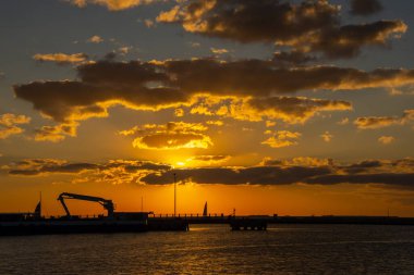 Florida 'nın güneyindeki Key West limanında güzel bir gün batımı.