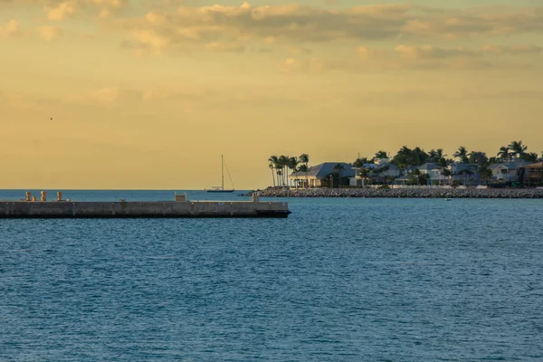 Schöner Sonnenuntergang Hafen Von Key West Südflorida — Stockfoto