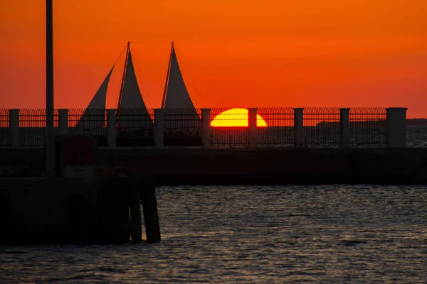 Florida Nın Güneyindeki Key West Limanında Güzel Bir Gün Batımı — Stok fotoğraf