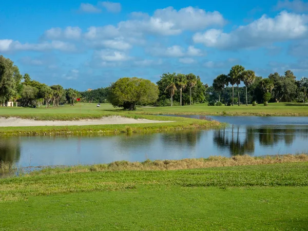 stock image Nice hole on an American golf club in south Florida