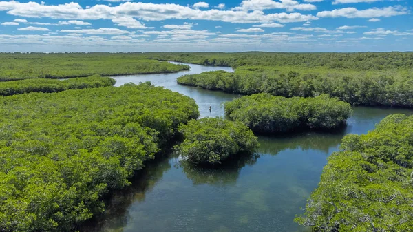 stock image Aerial view of part of the island of Key Largo in southern Florida, United States