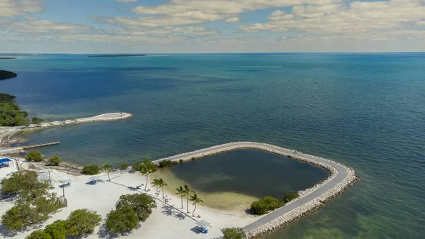 Воздушный Панорамный Вид Красивое Побережье Пляж Юге Флориды — стоковое фото