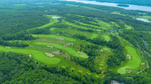 Vista Aérea Del Hermoso Paisaje Con Prados Bosques — Foto de Stock