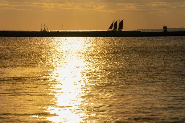 Beautiful Sunset Sea Travel Background — Stock Photo, Image