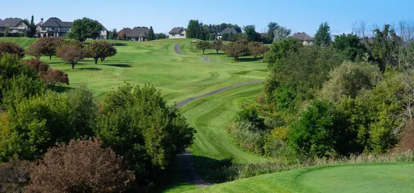 Sonniger Früher Morgen Auf Einem Golfplatz Quebec Kanada — Stockfoto