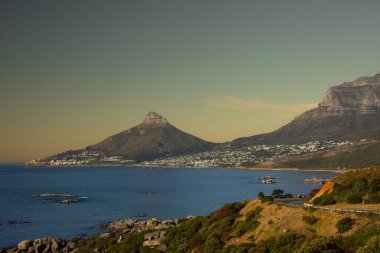 Cape Town 'daki güzel sahil, Güney Afrika, Afrika.