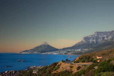 Cape Town 'daki güzel sahil, Güney Afrika, Afrika.