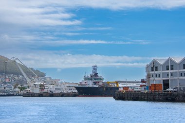 Güney Afrika 'da Cape Town yakınlarındaki Out Bay limanının görüntüsü