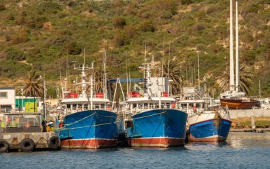 Güney Afrika 'da Cape Town yakınlarındaki Out Bay limanının görüntüsü