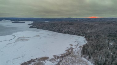 Quebec, Kanada 'daki Saint-Michel-des-Saints yakınlarındaki hava manzarası