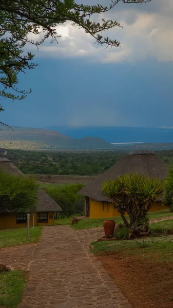 Landscape of the African savannah in a safari lodge in South Africa