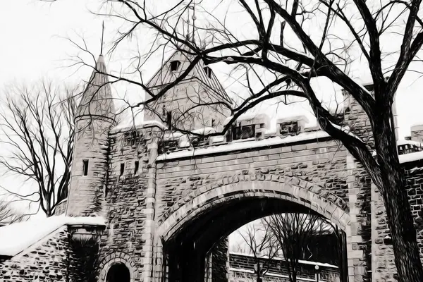 Kanada 'nın Quebec kentinin mimari detayları