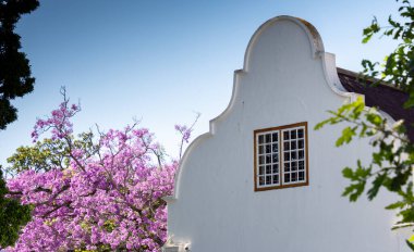 Güney Afrika 'daki güzel Stellenbosch kasabasının mimarisi.