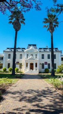 Stellenbosch, Güney Afrika, Güney Afrika 'daki güzel Stellenbosch kasabasının mimarisi..