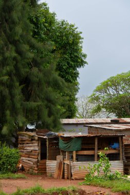 Swailand kırsalındaki geleneksel bir köyde geleneksel mimari   