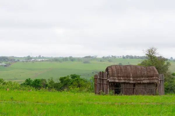 stock image Traditional architecture in a traditional village in the swaziland countryside   