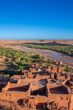 Ait Benhaddou, Fas 'ın eski köyü. UNESCO Dünya Mirası